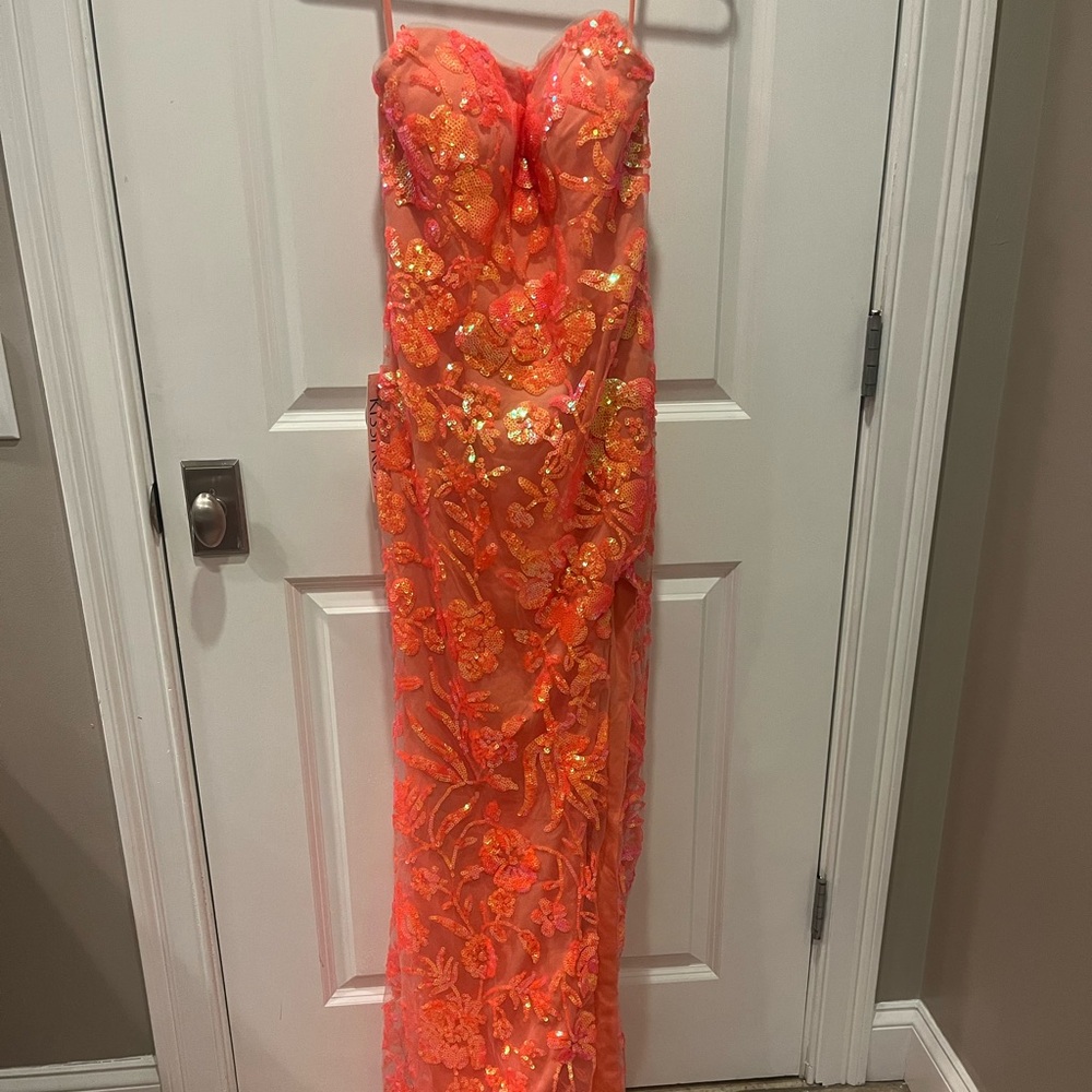 Vibrant Floral Sequin Gown